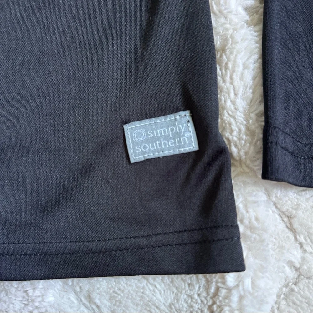 Simply Southern | Black Long Sleeve Wrap Top | Size Youth Medium